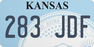 KS license plate 283JDF