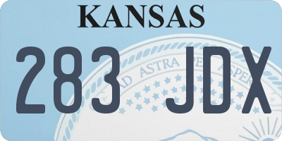 KS license plate 283JDX