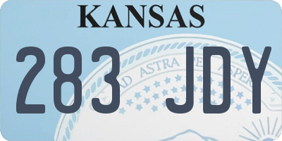 KS license plate 283JDY