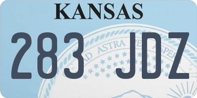 KS license plate 283JDZ