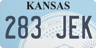 KS license plate 283JEK