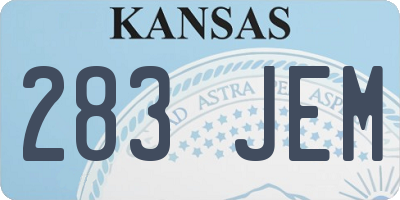 KS license plate 283JEM