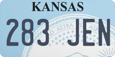 KS license plate 283JEN