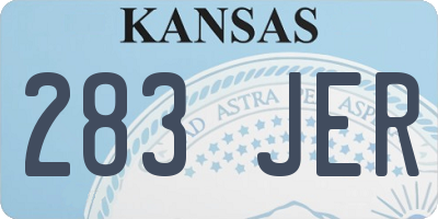 KS license plate 283JER