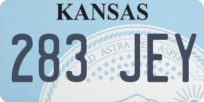 KS license plate 283JEY