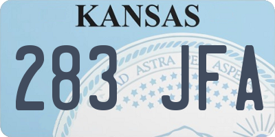 KS license plate 283JFA