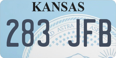 KS license plate 283JFB