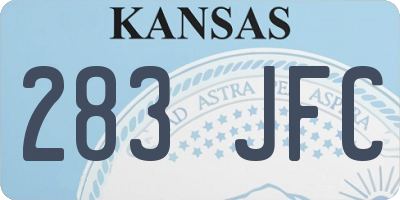 KS license plate 283JFC