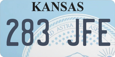KS license plate 283JFE
