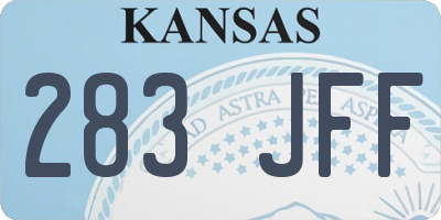 KS license plate 283JFF