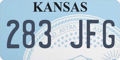 KS license plate 283JFG