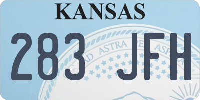 KS license plate 283JFH