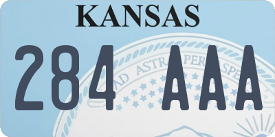 KS license plate 284AAA