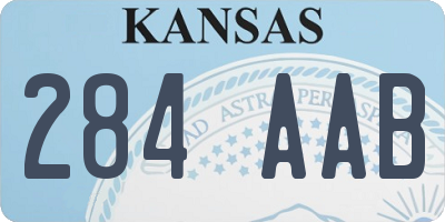 KS license plate 284AAB