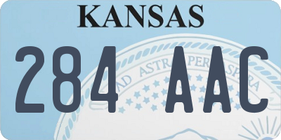KS license plate 284AAC