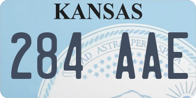 KS license plate 284AAE