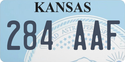 KS license plate 284AAF