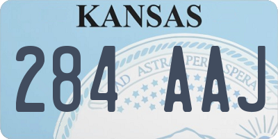 KS license plate 284AAJ