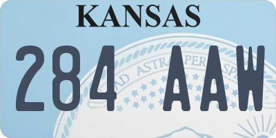 KS license plate 284AAW