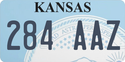 KS license plate 284AAZ