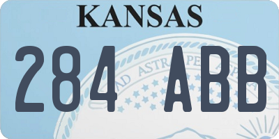 KS license plate 284ABB