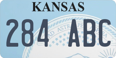 KS license plate 284ABC