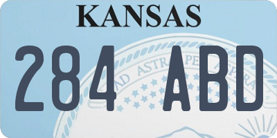 KS license plate 284ABD