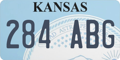 KS license plate 284ABG