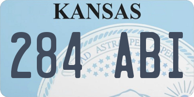KS license plate 284ABI