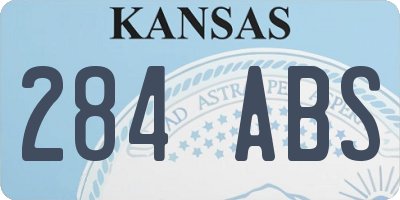 KS license plate 284ABS