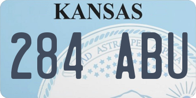 KS license plate 284ABU