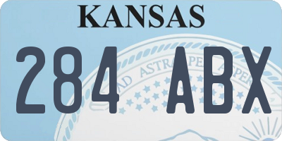 KS license plate 284ABX