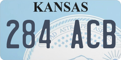 KS license plate 284ACB