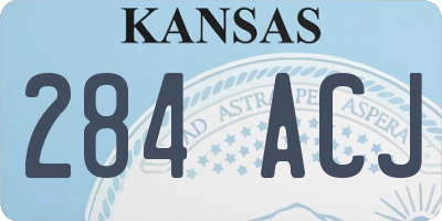 KS license plate 284ACJ