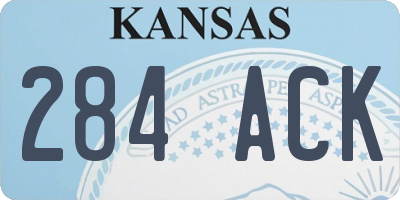 KS license plate 284ACK