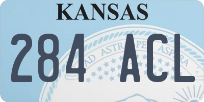 KS license plate 284ACL