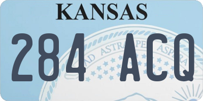 KS license plate 284ACQ