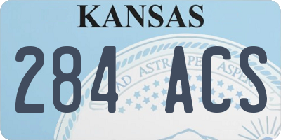 KS license plate 284ACS