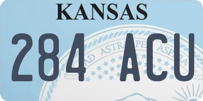 KS license plate 284ACU