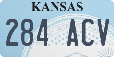 KS license plate 284ACV
