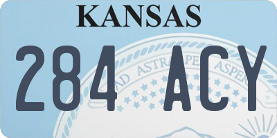KS license plate 284ACY