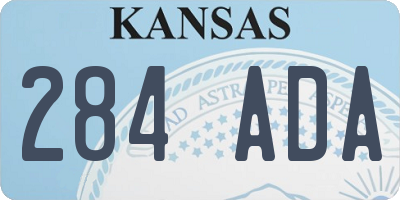 KS license plate 284ADA