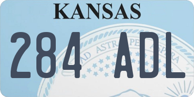KS license plate 284ADL