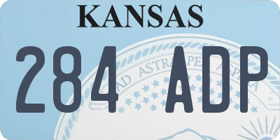 KS license plate 284ADP