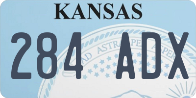 KS license plate 284ADX