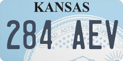 KS license plate 284AEV