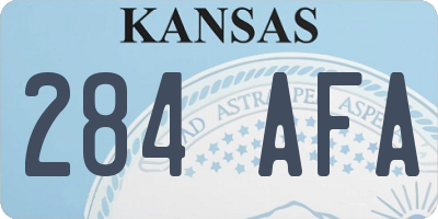 KS license plate 284AFA