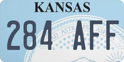KS license plate 284AFF