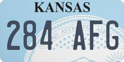 KS license plate 284AFG
