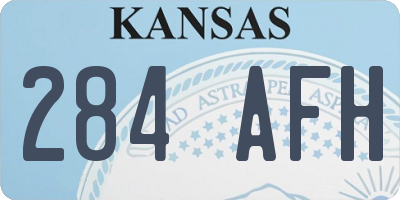 KS license plate 284AFH